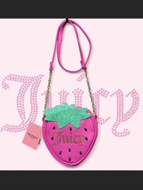 Juicy Couture-Strawberry 🍓with Glitter Leaf Crossbody Bag